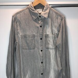 RL Denim and Supply, Mens gray faded western shirt vintage ,sz large ,well worn